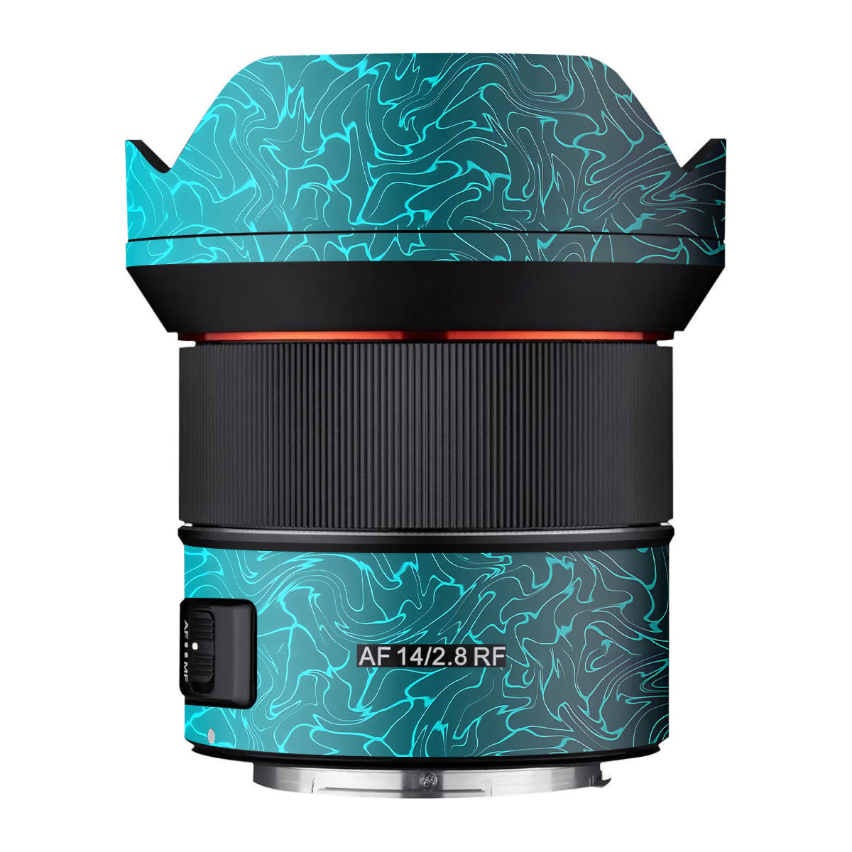 Cyan Blue to Black Gradient Samyang AF 14mm F/2.8 RF Camera Lens Skin