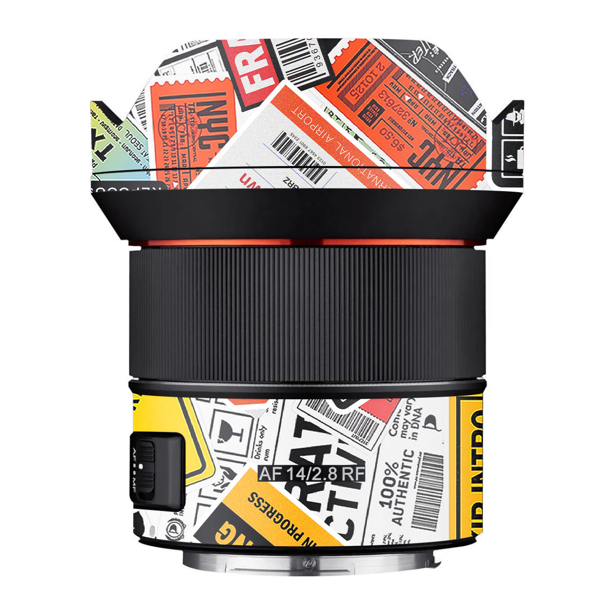Tech Aesthetic Sticker Collage Samyang AF 14mm F/2.8 RF Camera Lens Skin