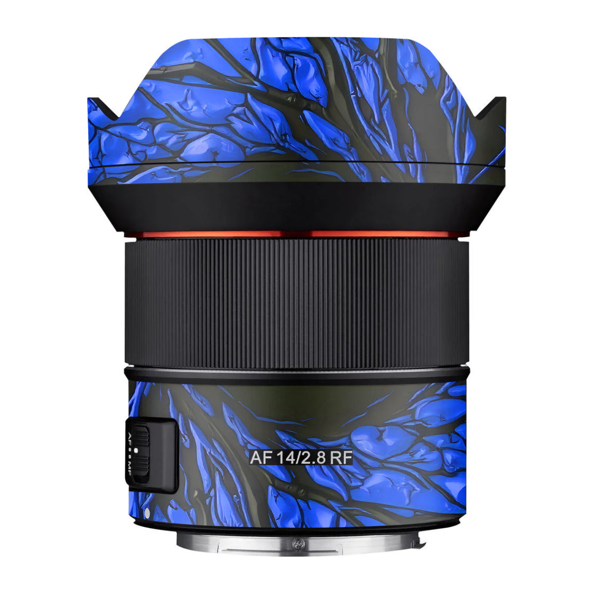 Venom Blue Samyang AF 14mm F/2.8 RF Camera Lens Skin