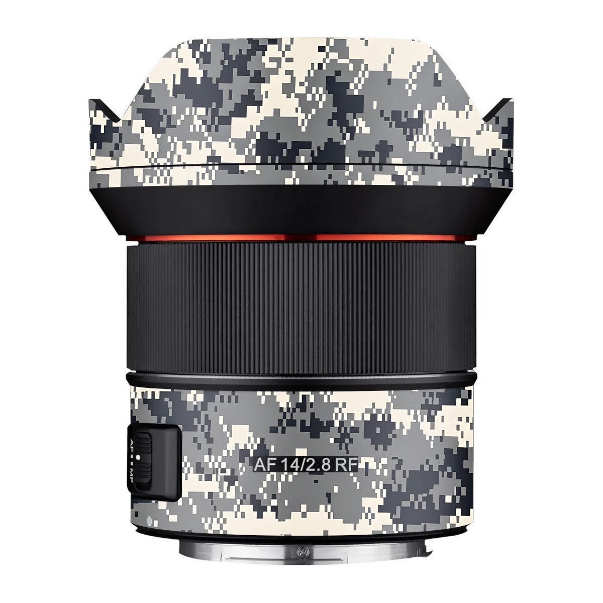 Grey Black Pixel Samyang AF 14mm F/2.8 RF Camera Lens Skin