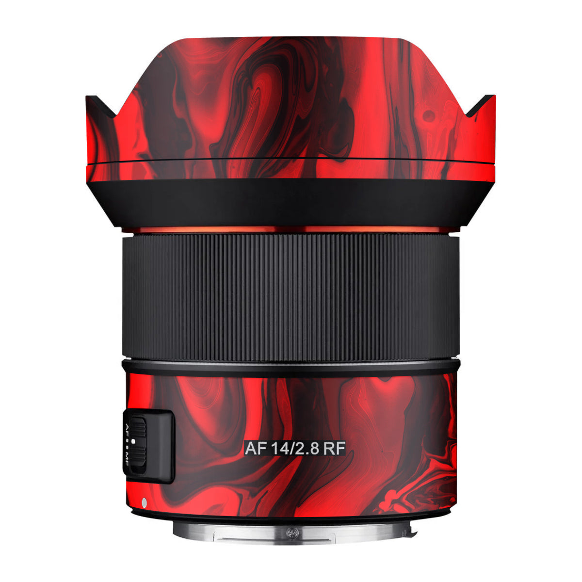 Red Lava Flow Samyang AF 14mm F/2.8 RF Camera Lens Skin