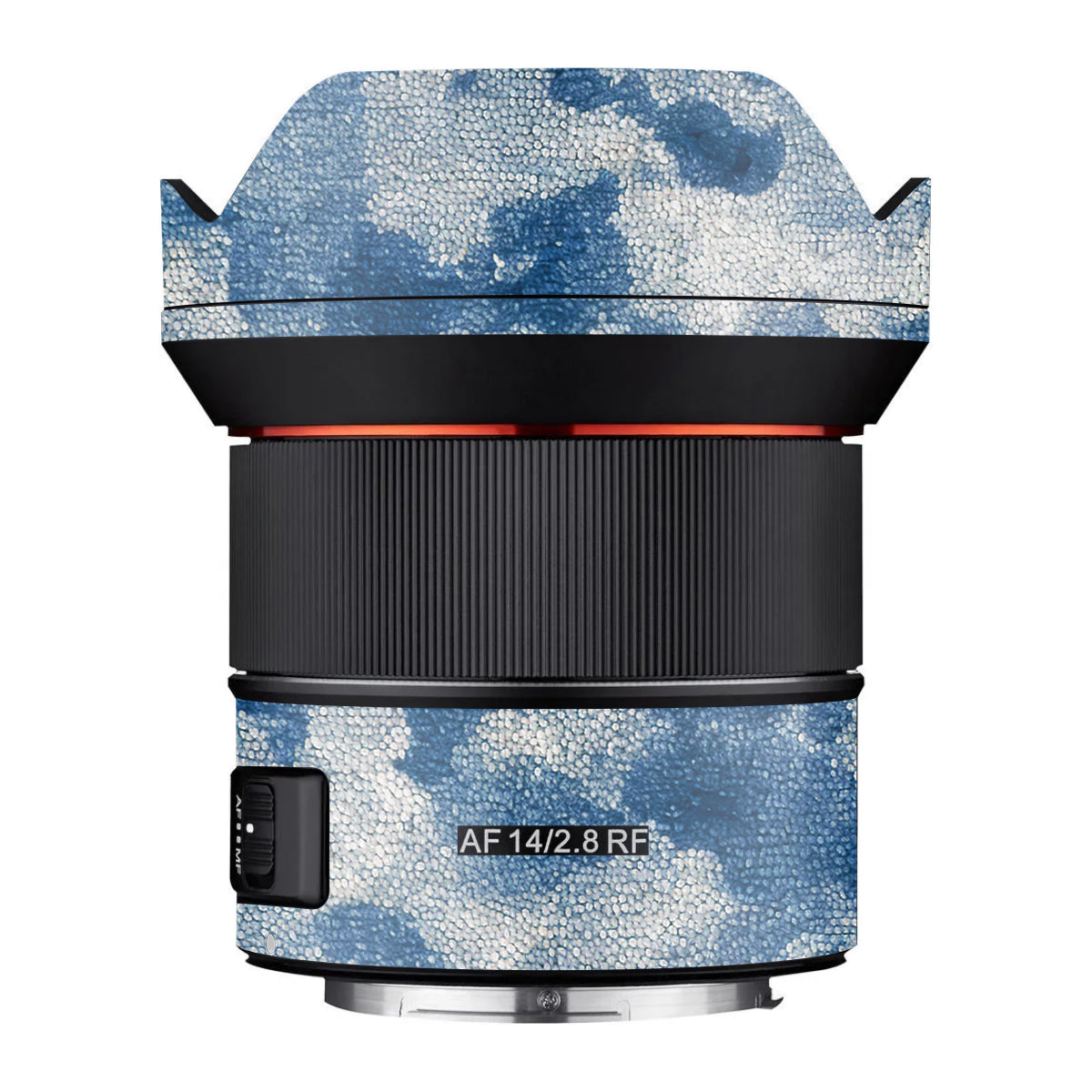 Blue Watercolor Fabric Samyang AF 14mm F/2.8 RF Camera Lens Skin
