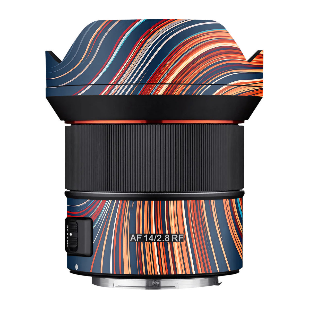 Retro Abstract Striped Swirl Samyang AF 14mm F/2.8 RF Camera Lens Skin