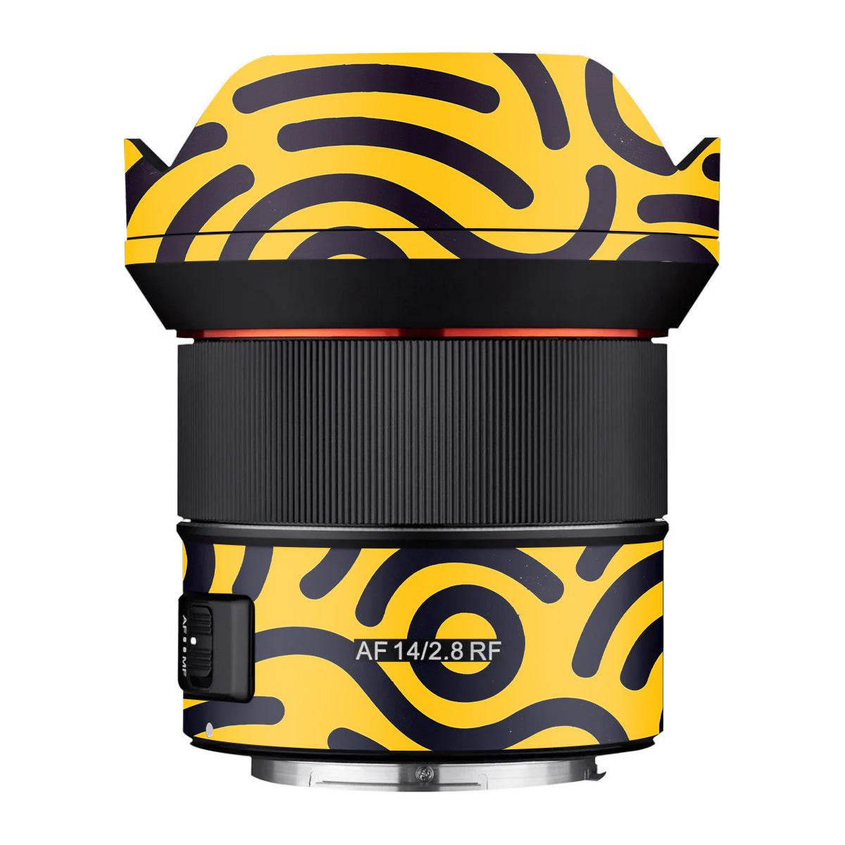 Minimal Yellow Wave Samyang AF 14mm F/2.8 RF Camera Lens Skin