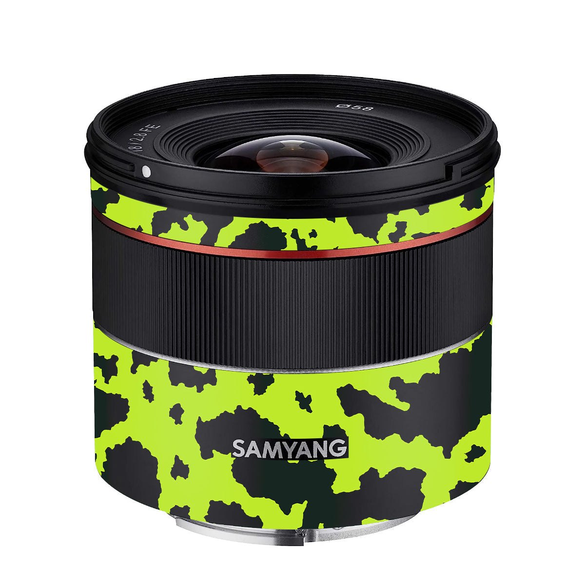 Neon Green Splatter Samyang FE 18mm F/2.8 Camera Lens Skin
