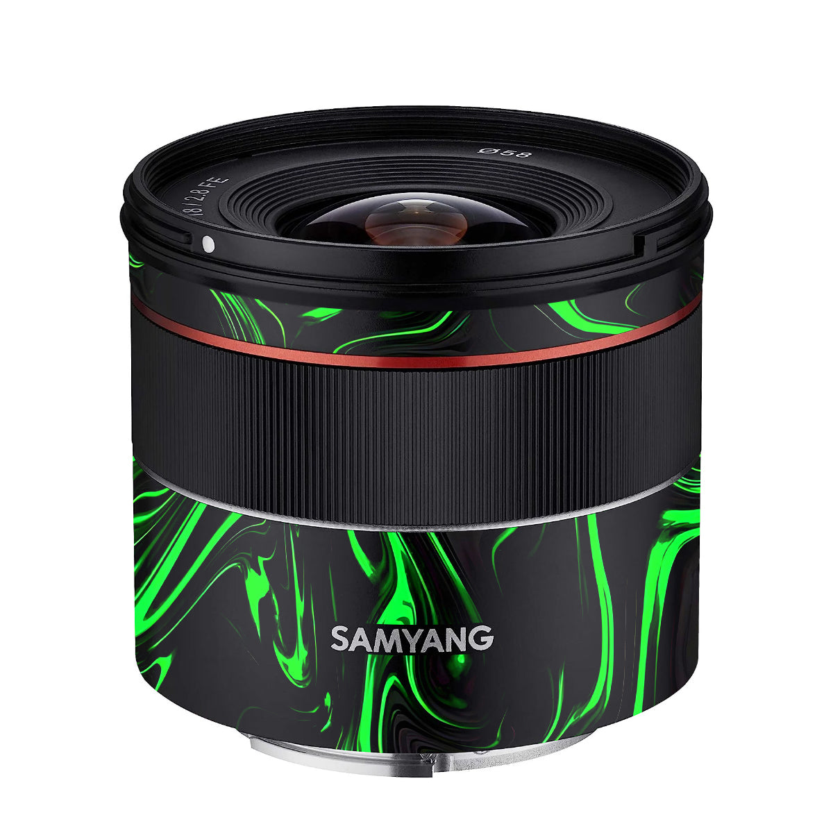 Green Liquid Pattern Samyang FE 18mm F/2.8 Camera Lens Skin
