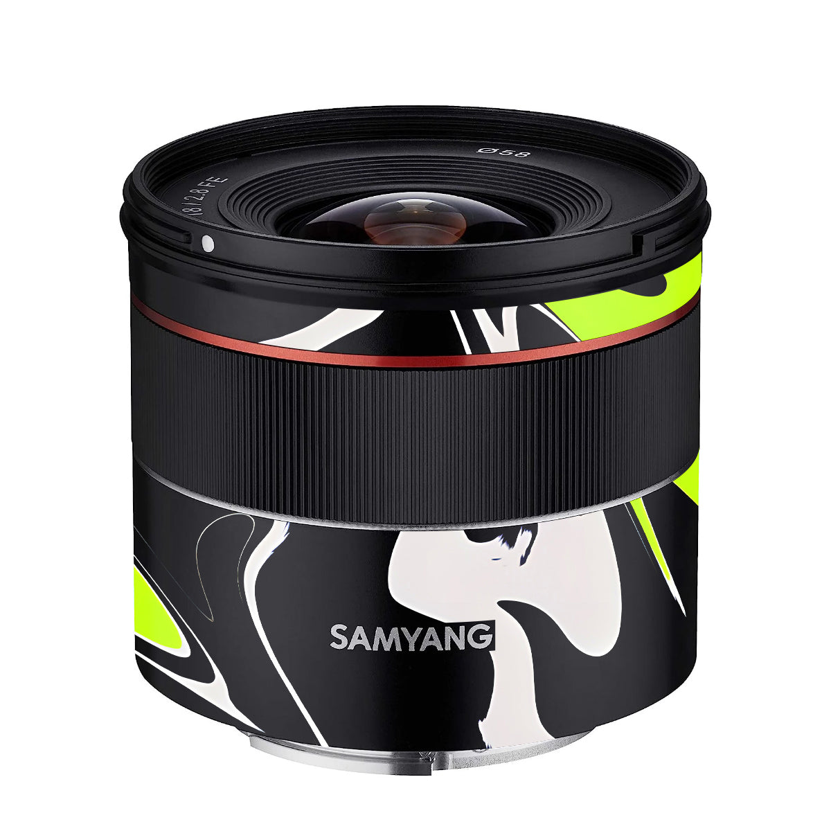 Neon Green and Black Pattern Samyang FE 18mm F/2.8 Camera Lens Skin