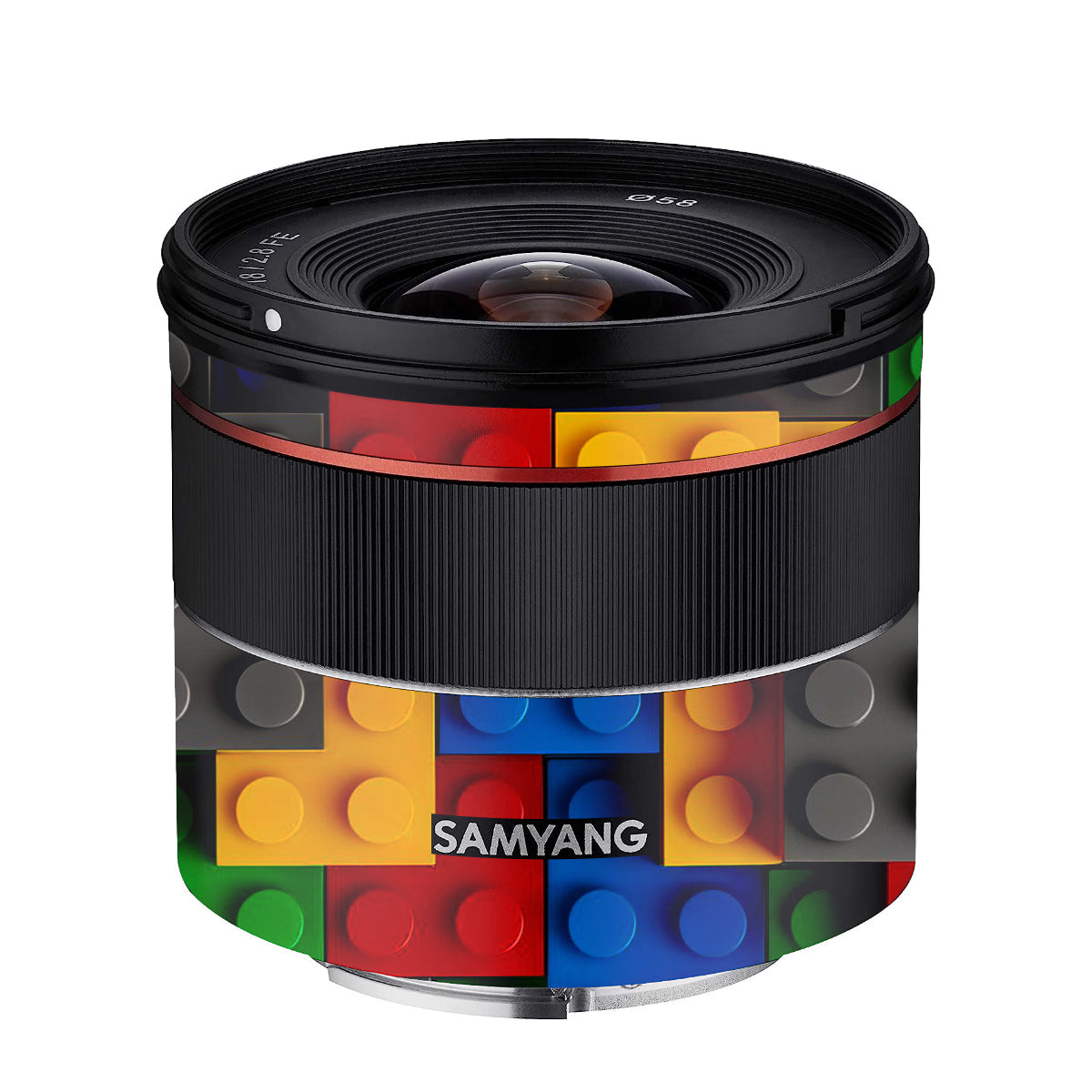 Colorful LEGO Brick Wall Pattern Samyang FE 18mm F/2.8 Camera Lens Skin