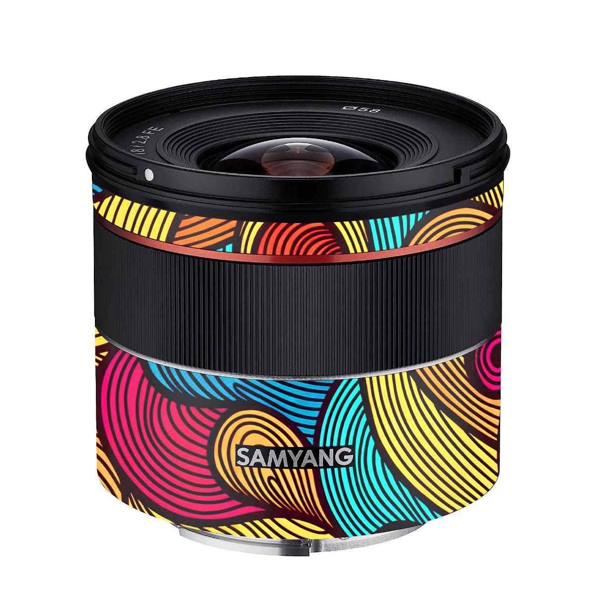 Retro Colorful Doodle Art Pattern Samyang FE 18mm F/2.8 Camera Lens Skin