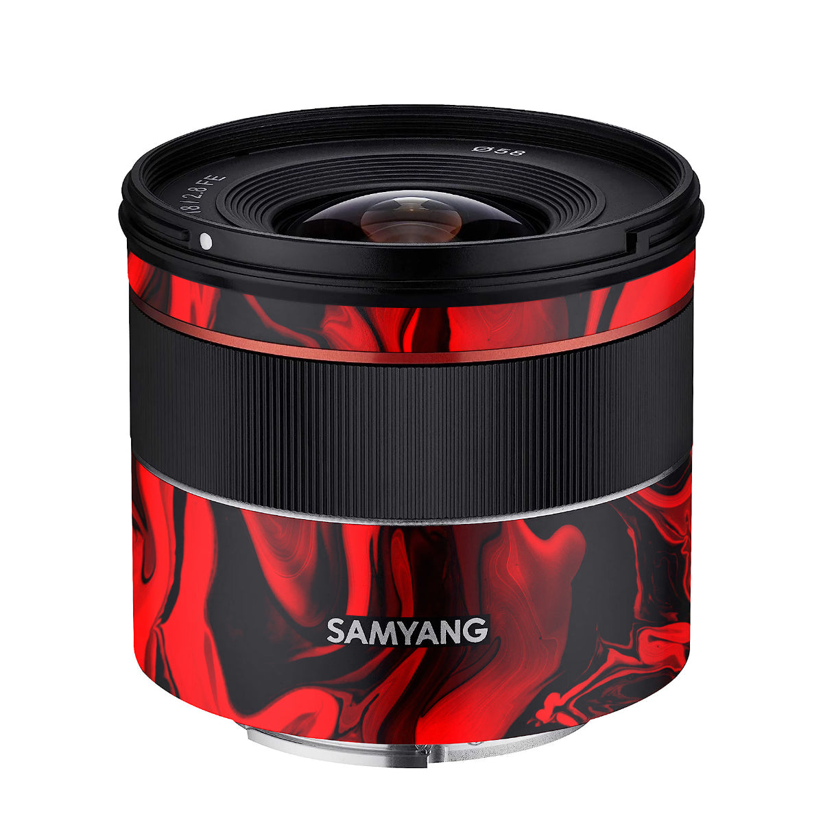 Red Lava Flow Samyang FE 18mm F/2.8 Camera Lens Skin