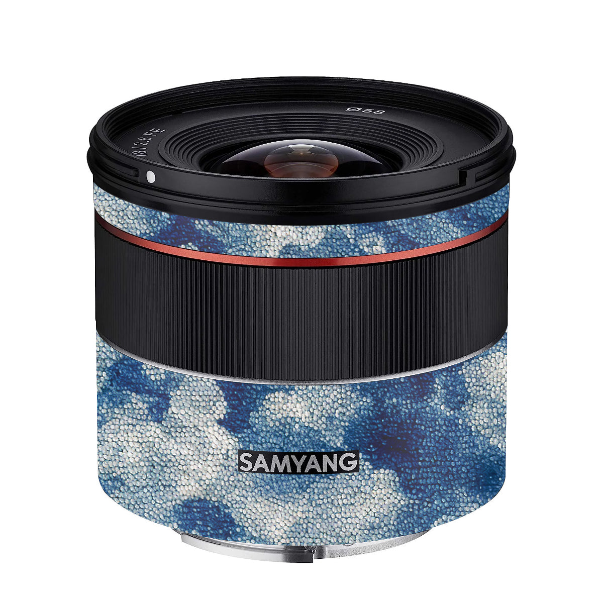Blue Watercolor Fabric Samyang FE 18mm F/2.8 Camera Lens Skin