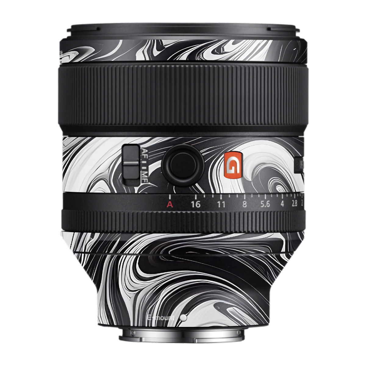 Black and White Marble Samyang FE 85mm F/1.4 Camera Lens Skin