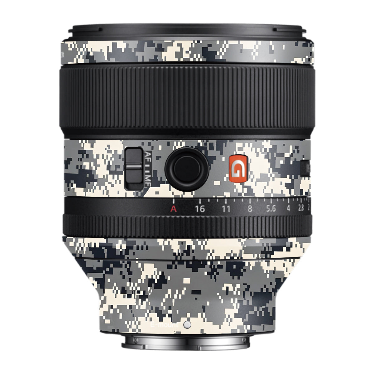 Grey Black Pixel Samyang FE 85mm F/1.4 Camera Lens Skin