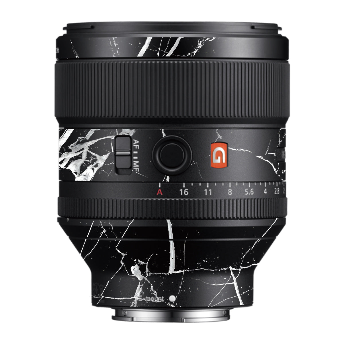 White Veins on Black Samyang FE 85mm F/1.4 Camera Lens Skin