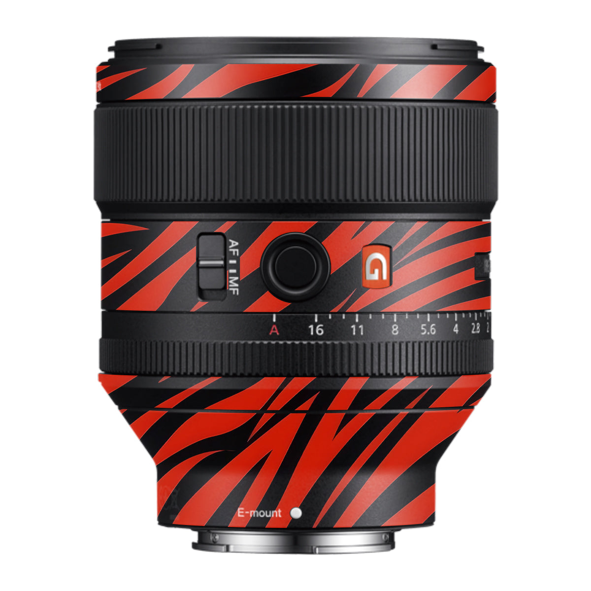 Red and Black Stripes Samyang FE 85mm F/1.4 Camera Lens Skin