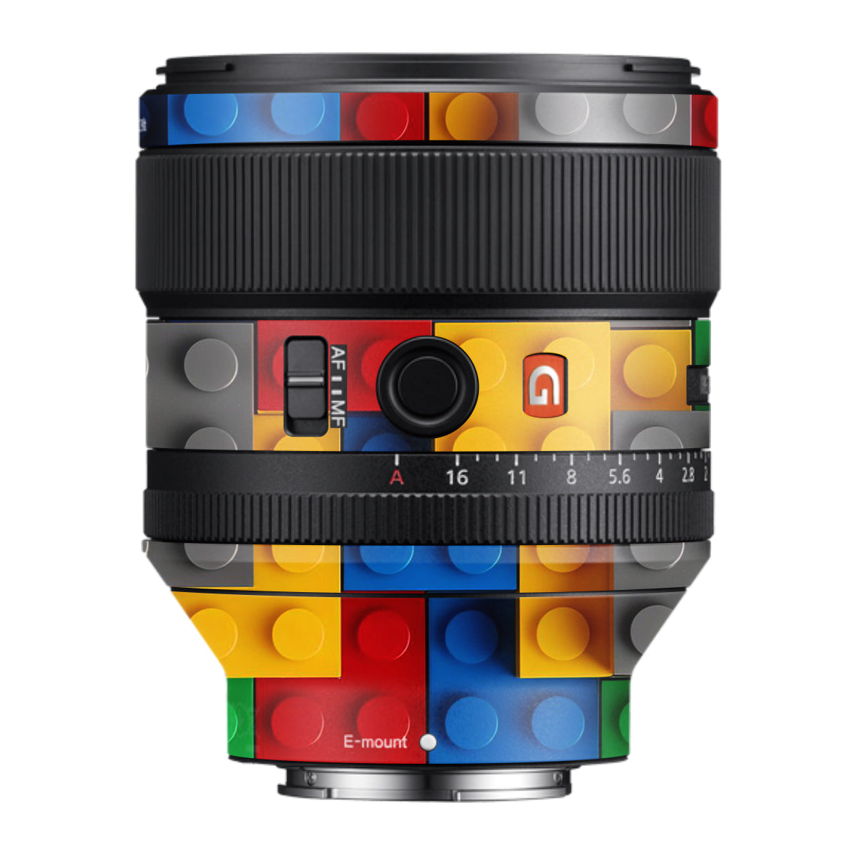 Colorful LEGO Brick Wall Pattern Samyang FE 85mm F/1.4 Camera Lens Skin
