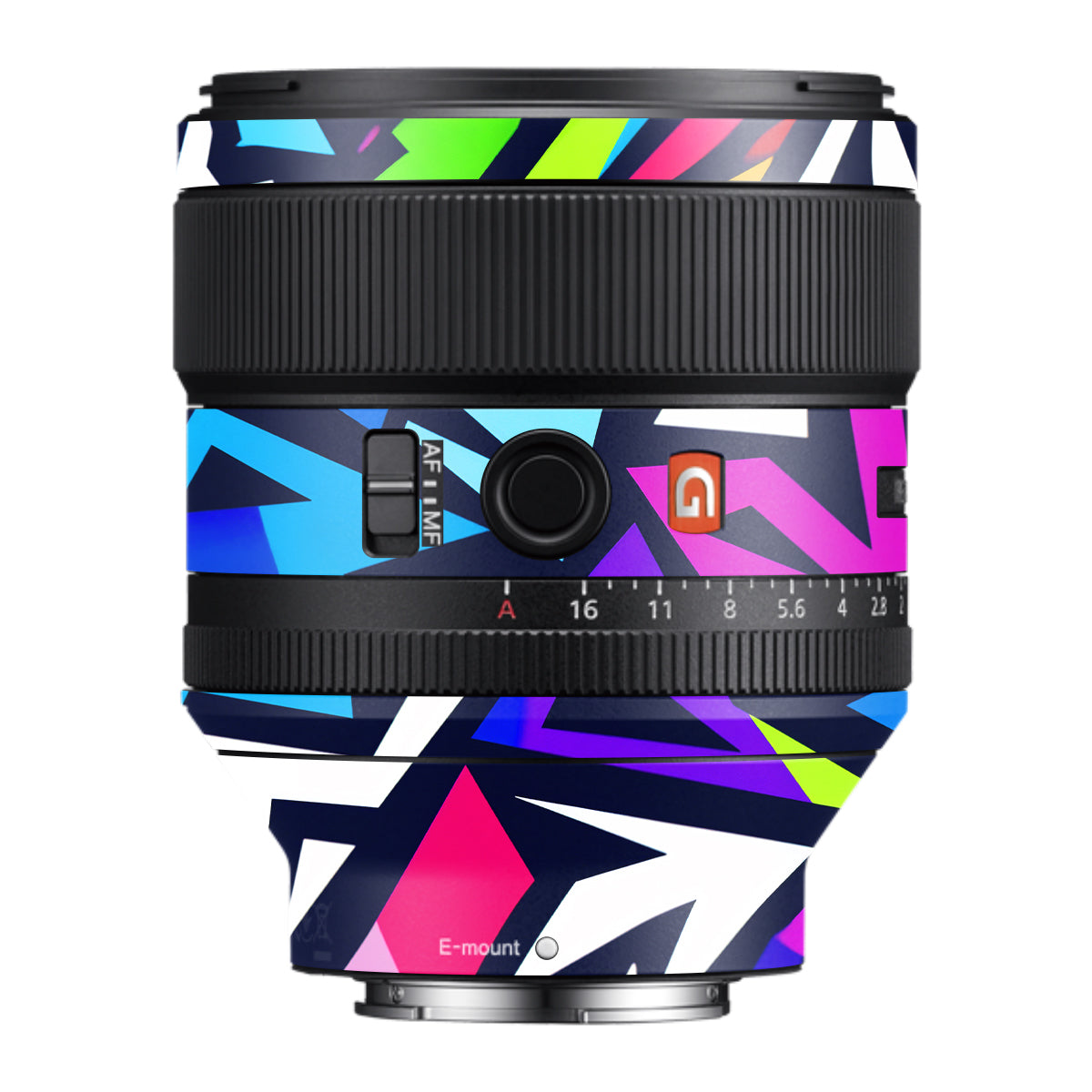 Bold Geometric Pop Samyang FE 85mm F/1.4 Camera Lens Skin