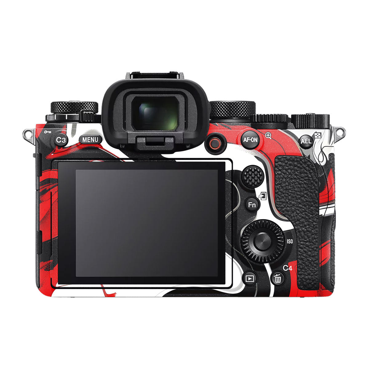 Scarlet and White Motion Sony A1 Camera Skin