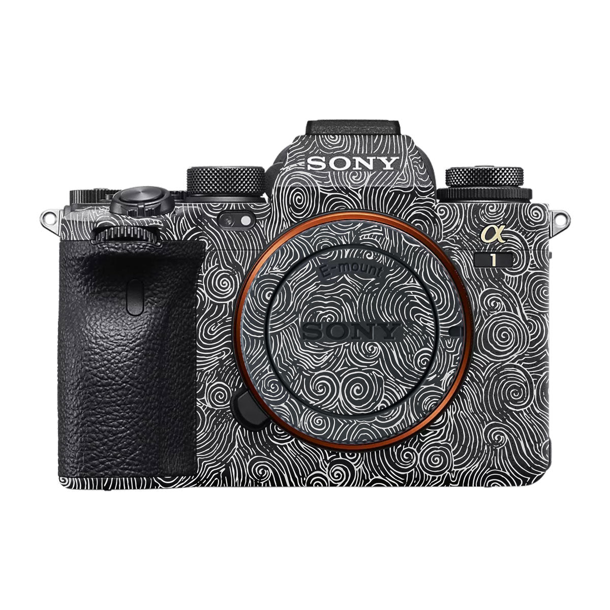 White Spirals Sony A1 Camera Skin