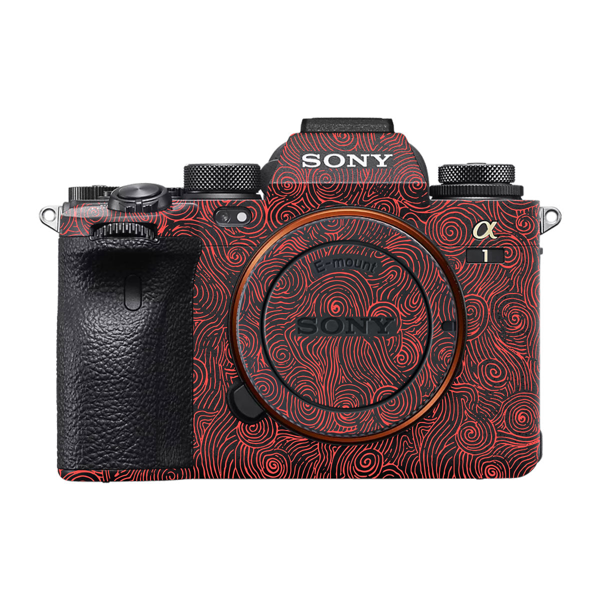 Red Spirals Sony A1 Camera Skin