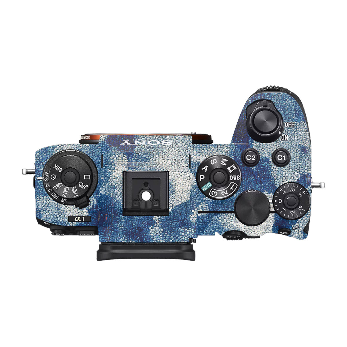 Blue Watercolor Fabric Sony A1 Camera Skin