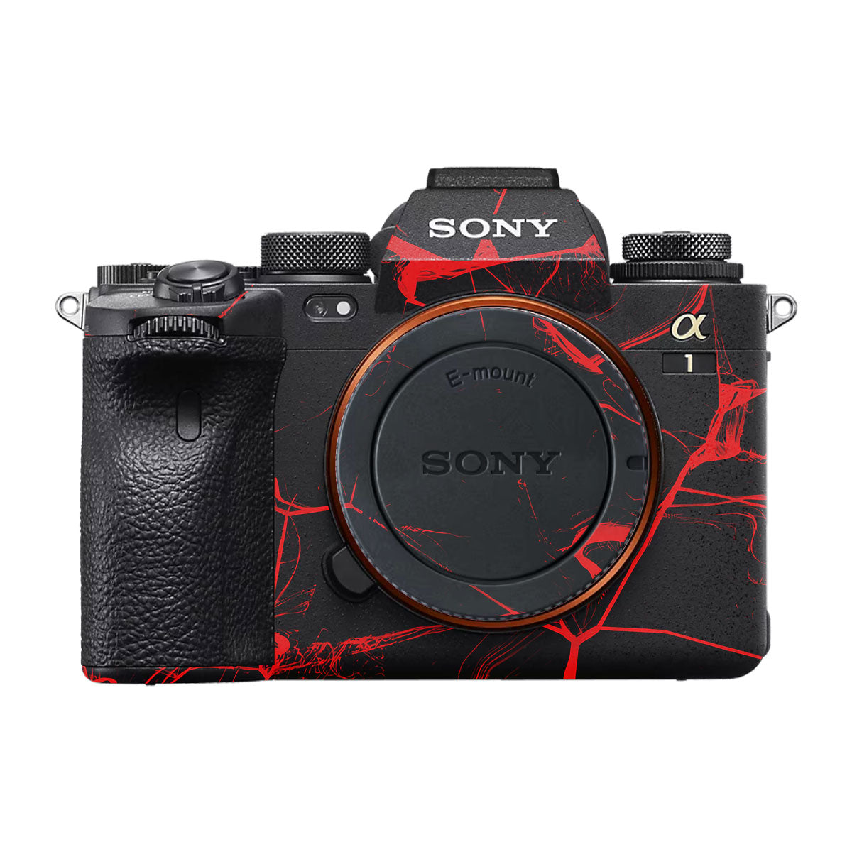 Red Neural Grid Sony A1 Camera Skin