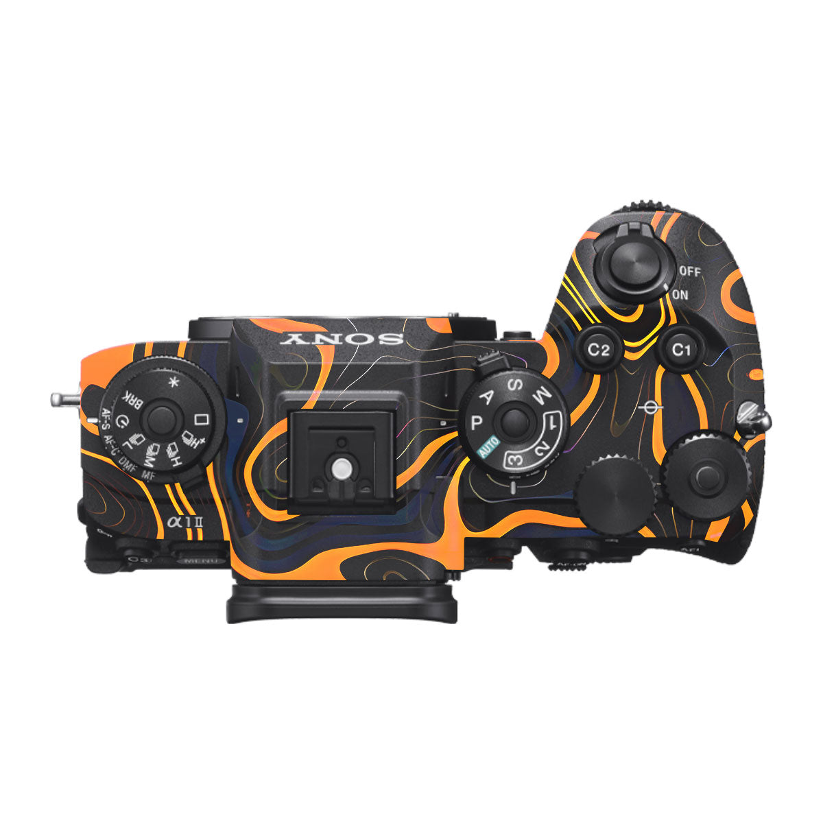 Amber Topographic Waves Sony A1 Mark II Camera Skin