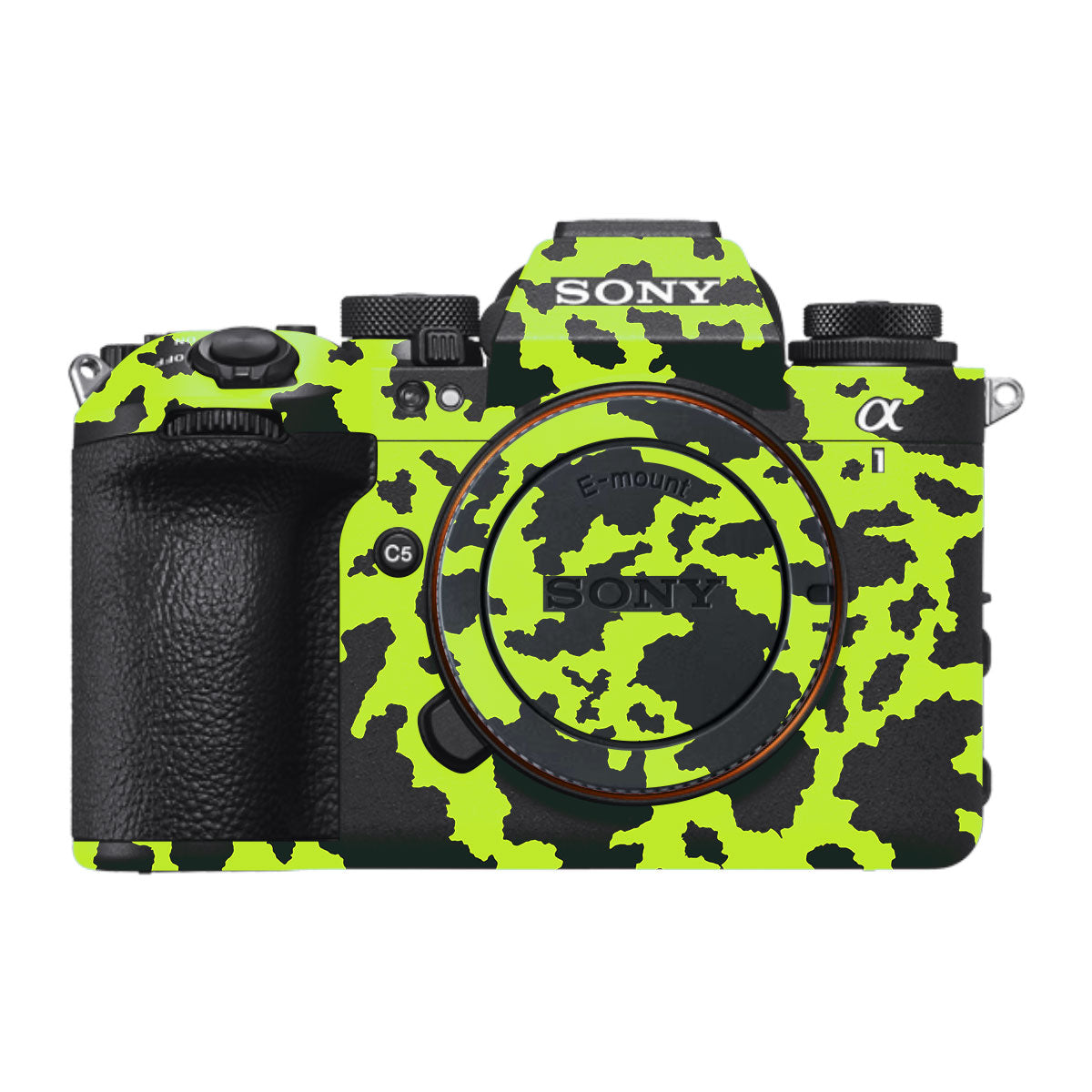 Neon Green Splatter Sony A1 Mark II Camera Skin