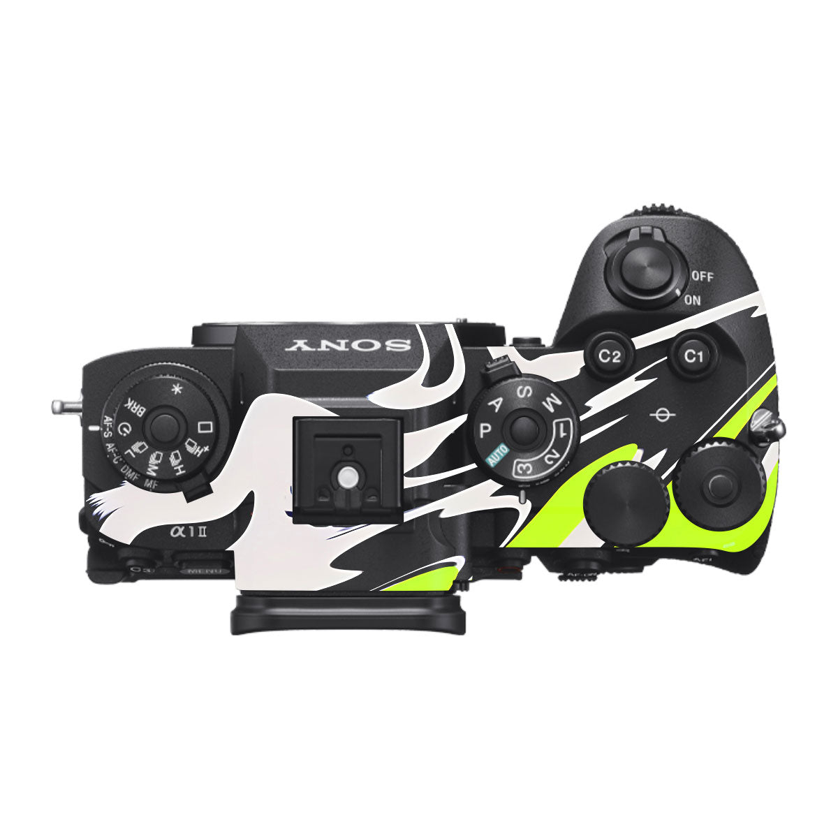Neon Green and Black Pattern Sony A1 Mark II Camera Skin