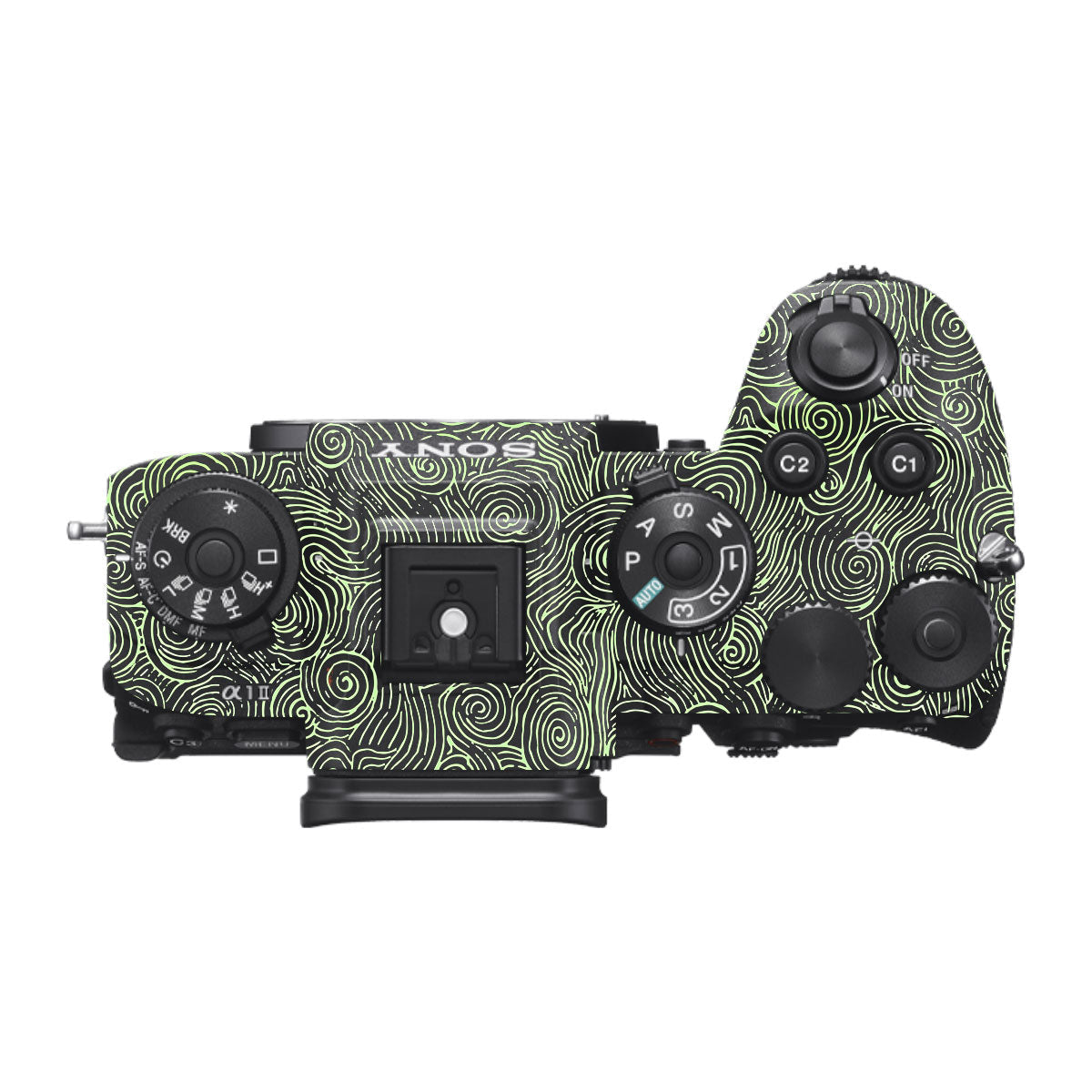 Green Spirals Sony A1 Mark II Camera Skin