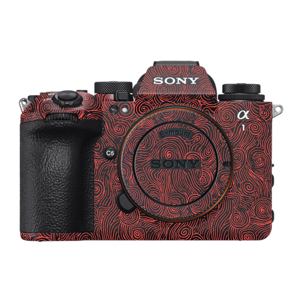 Red Spirals Sony A1 Mark II Camera Skin