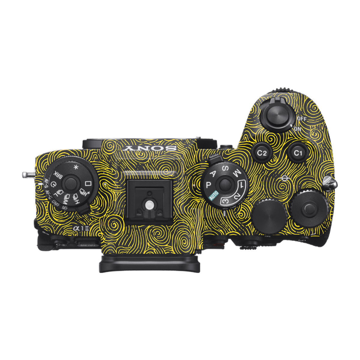Yellow Spirals Sony A1 Mark II Camera Skin