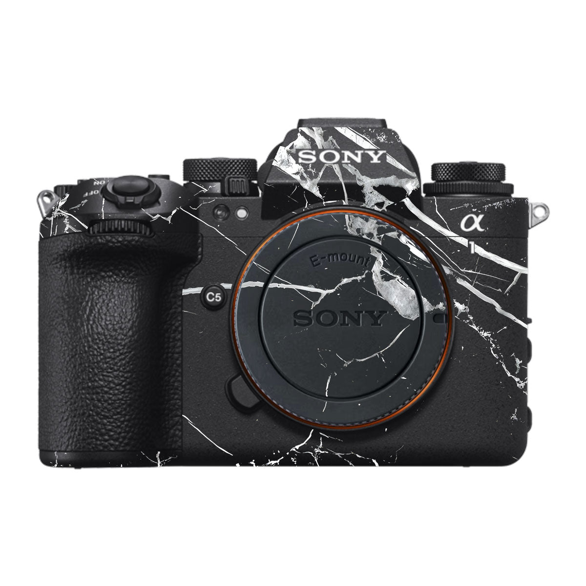 White Veins on Black Sony A1 Mark II Camera Skin