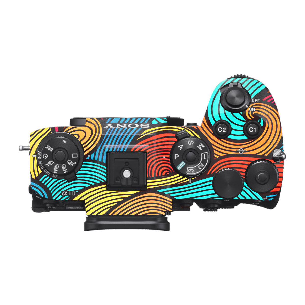 Retro Colorful Doodle Art Pattern Sony A1 Mark II Camera Skin