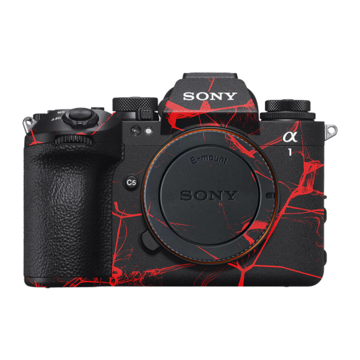 Red Neural Grid Sony A1 Mark II Camera Skin