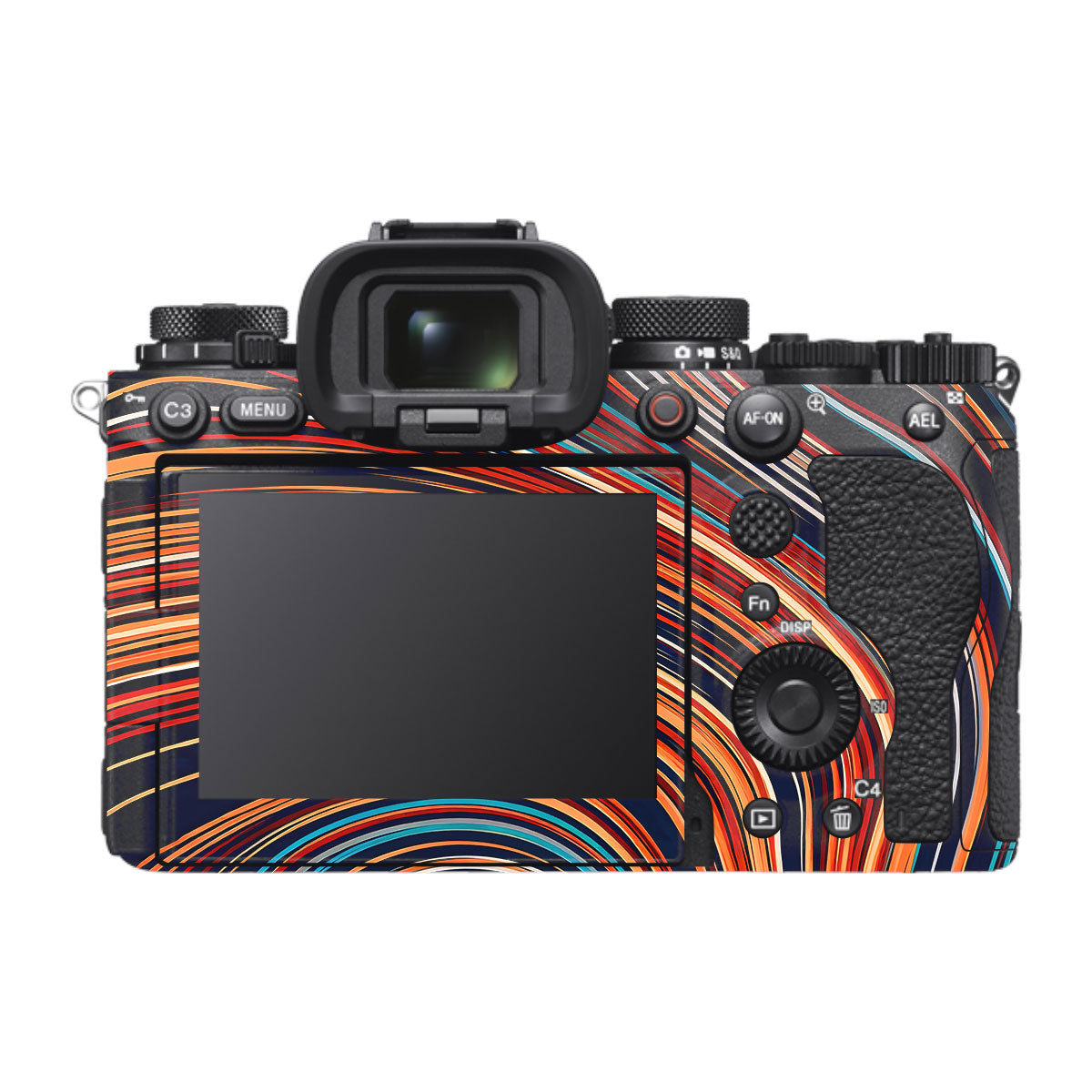 Retro Abstract Striped Swirl Sony A1 Mark II Camera Skin