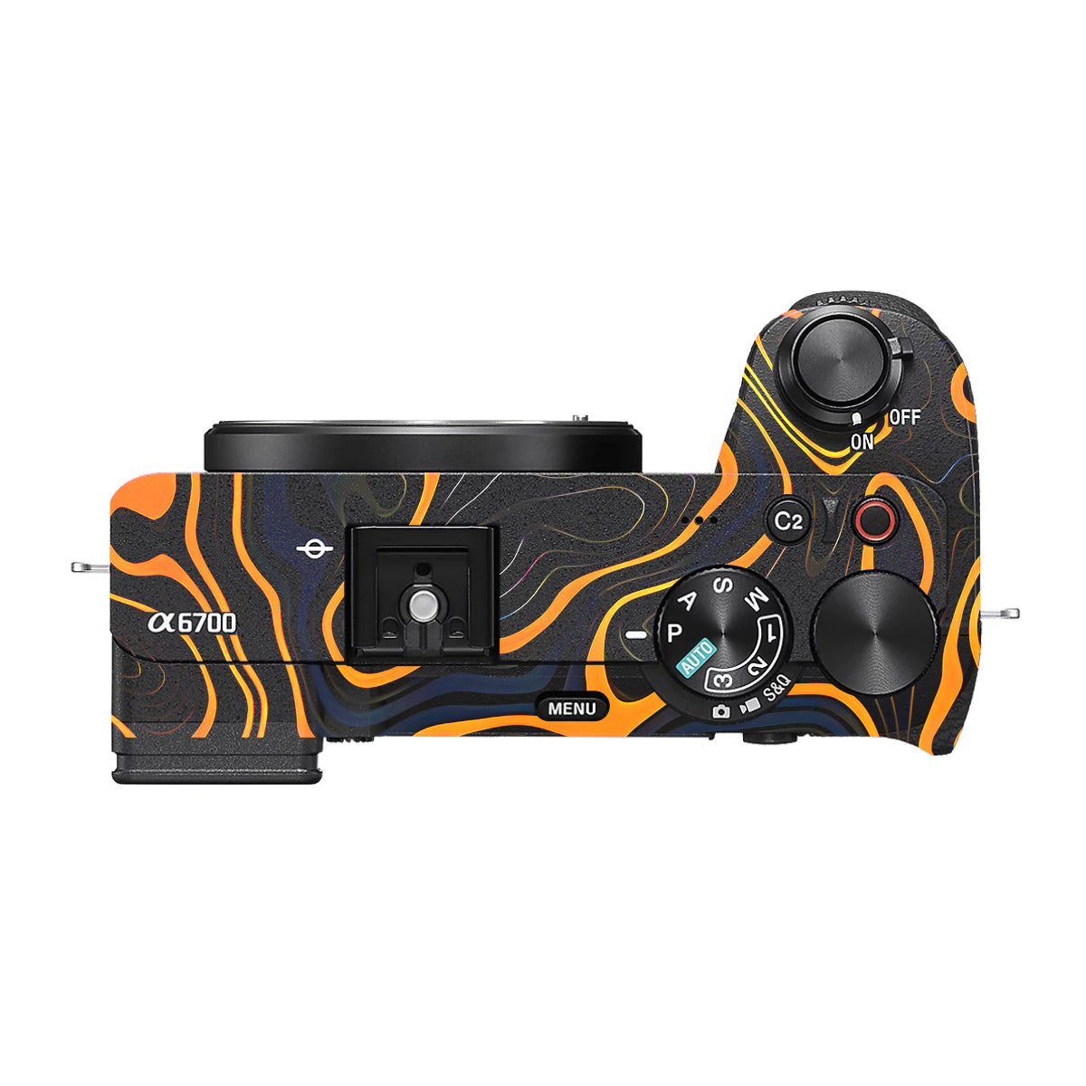 Amber Topographic Waves Sony A6700 Camera Skin