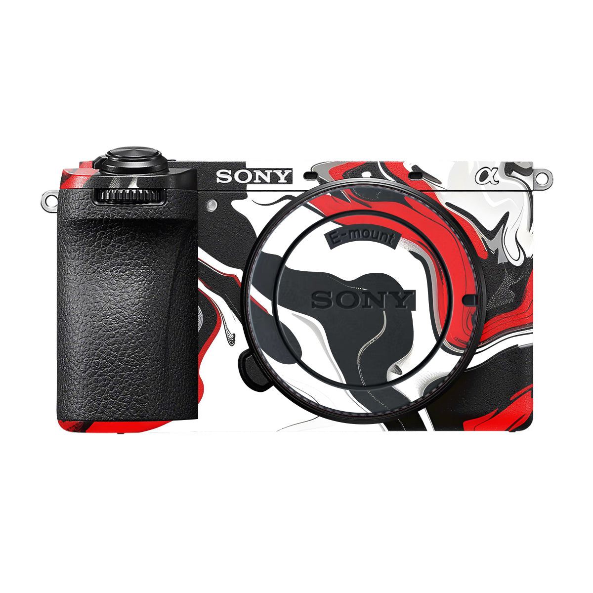 Scarlet and White Motion Sony A6700 Camera Skin