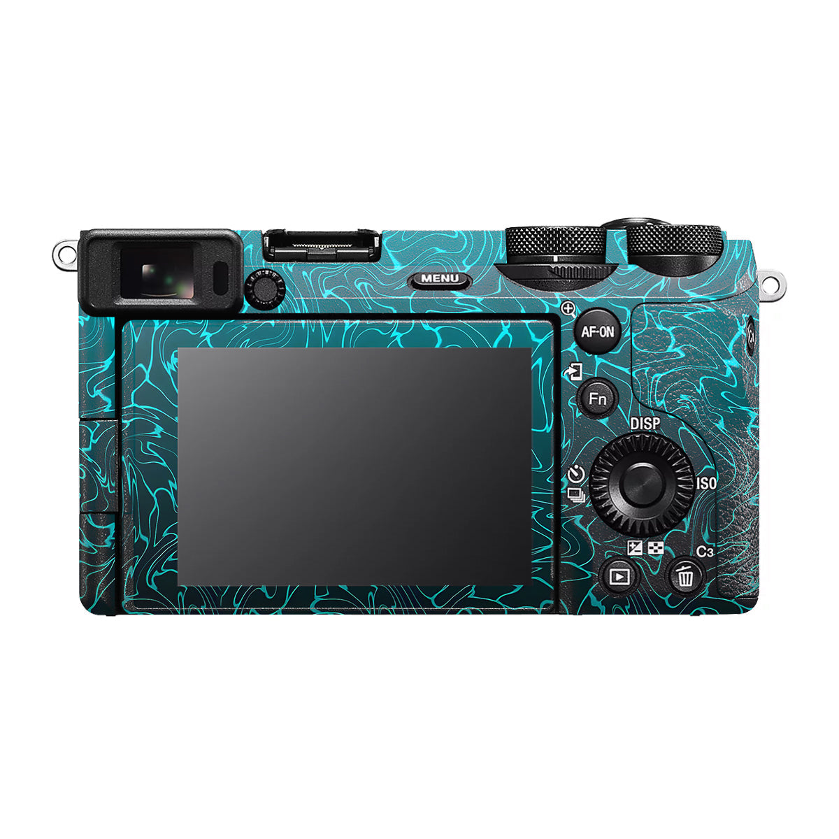 Cyan Blue to Black Gradient Sony A6700 Camera Skin