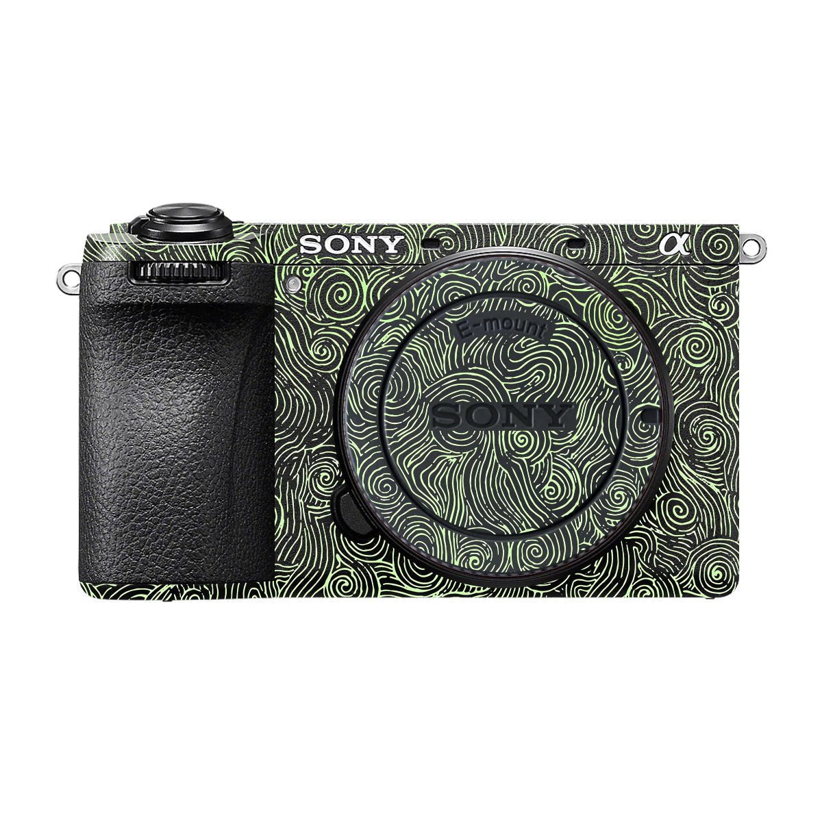 Green Spirals Sony A6700 Camera Skin