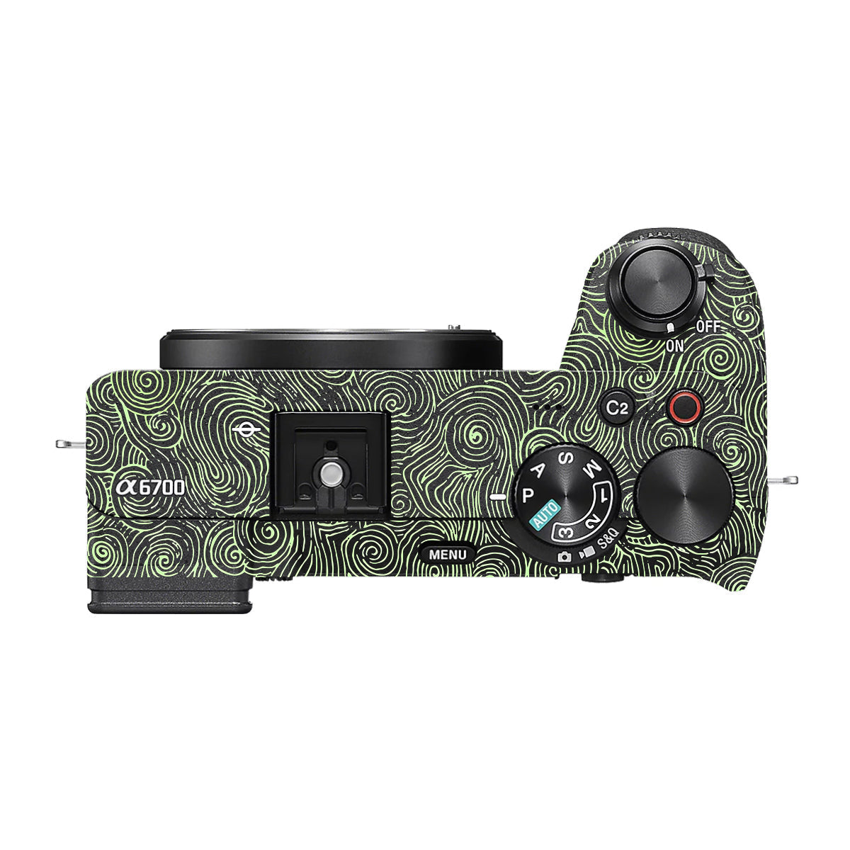 Green Spirals Sony A6700 Camera Skin