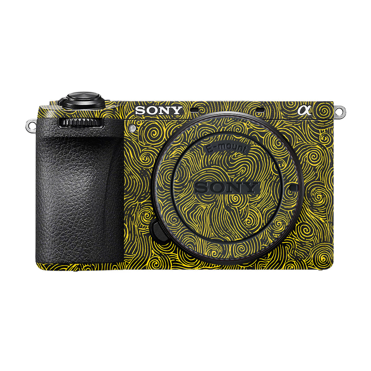 Yellow Spirals Sony A6700 Camera Skin