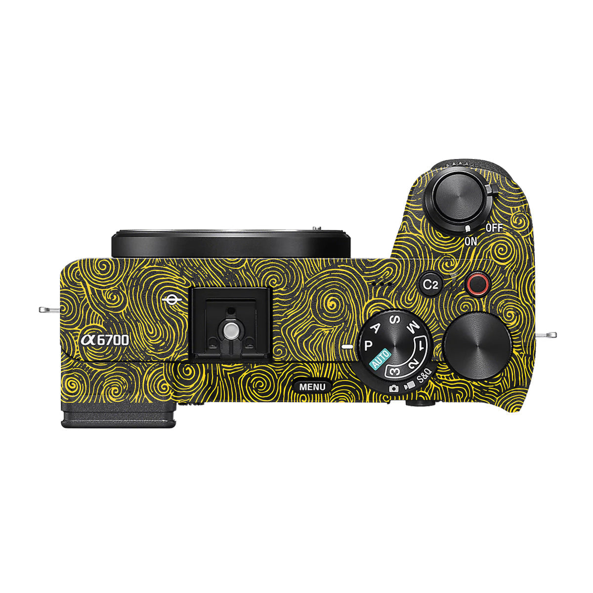 Yellow Spirals Sony A6700 Camera Skin