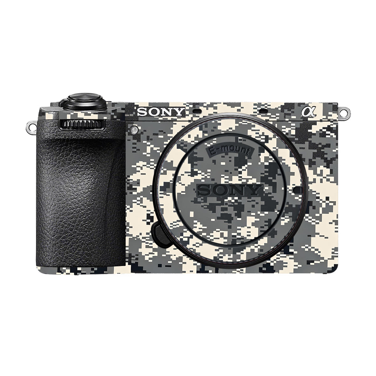 Grey Black Pixel Sony A6700 Camera Skin