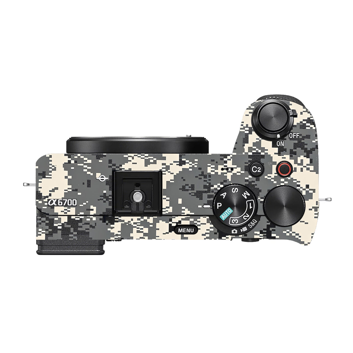 Grey Black Pixel Sony A6700 Camera Skin