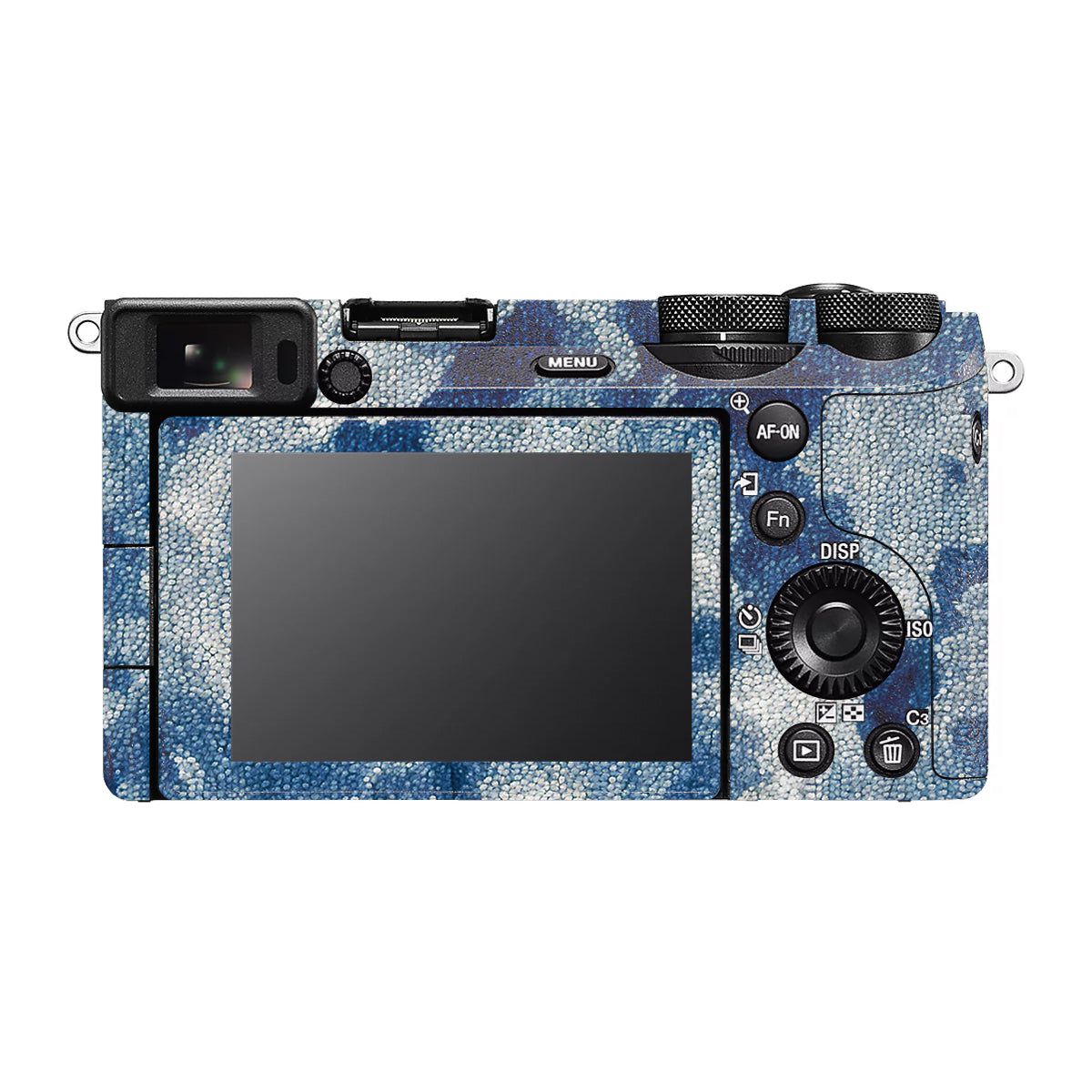 Blue Watercolor Fabric Sony A6700 Camera Skin