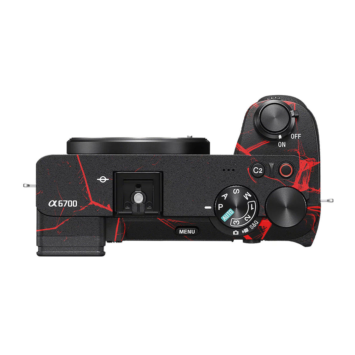 Red Neural Grid Sony A6700 Camera Skin