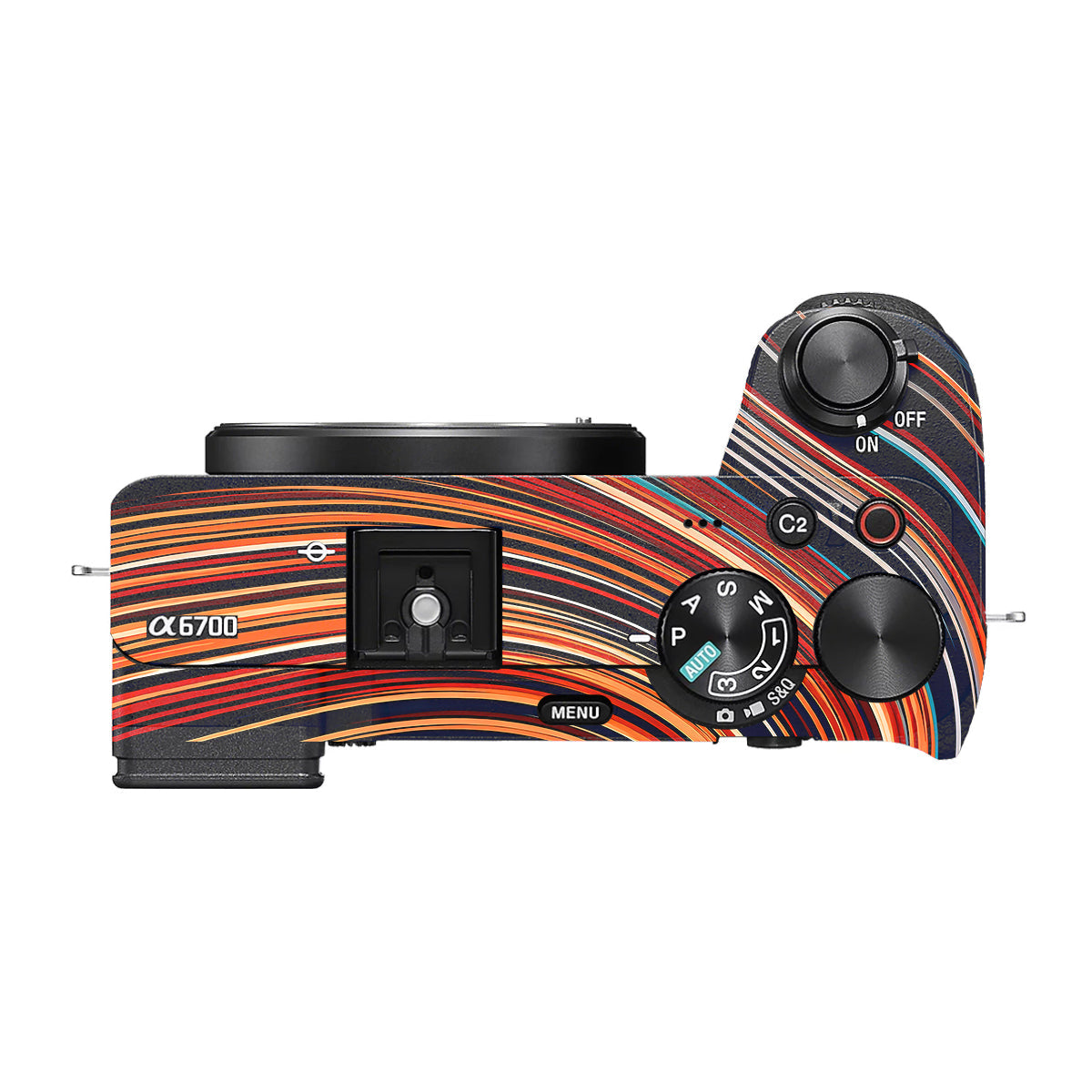 Retro Abstract Striped Swirl Sony A6700 Camera Skin