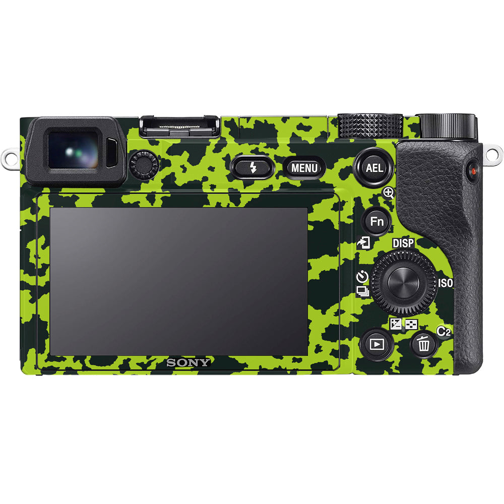 Neon Green Splatter Sony A6100 Camera Skins