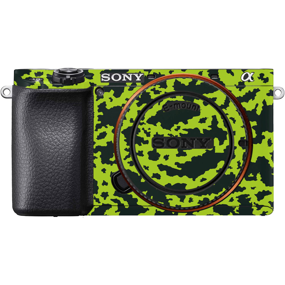 Neon Green Splatter Sony A6100 Camera Skins